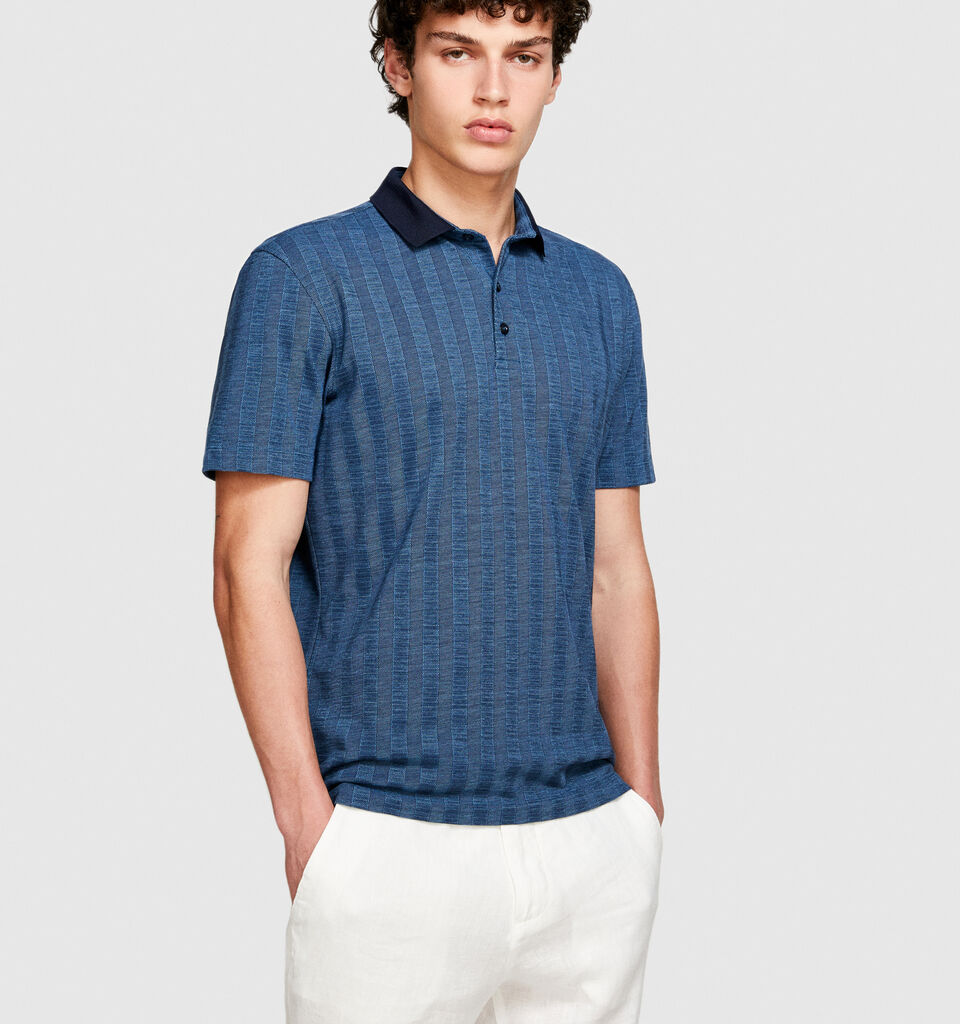 Knit polo - men's polos - Blue | Sisley image number 4